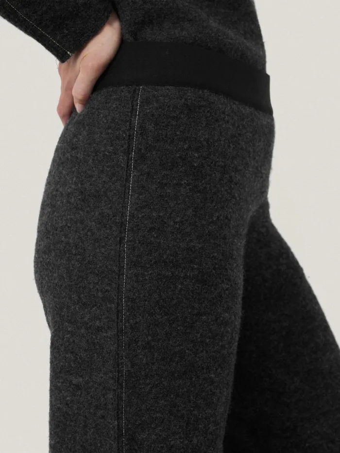 Jigsaw Boiled Wool Blend Trouser Dark Grey Women Trousers