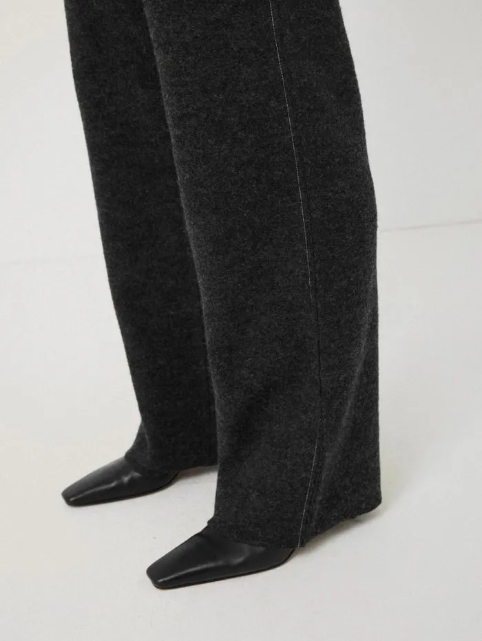 Jigsaw Boiled Wool Blend Trouser Dark Grey Women Trousers