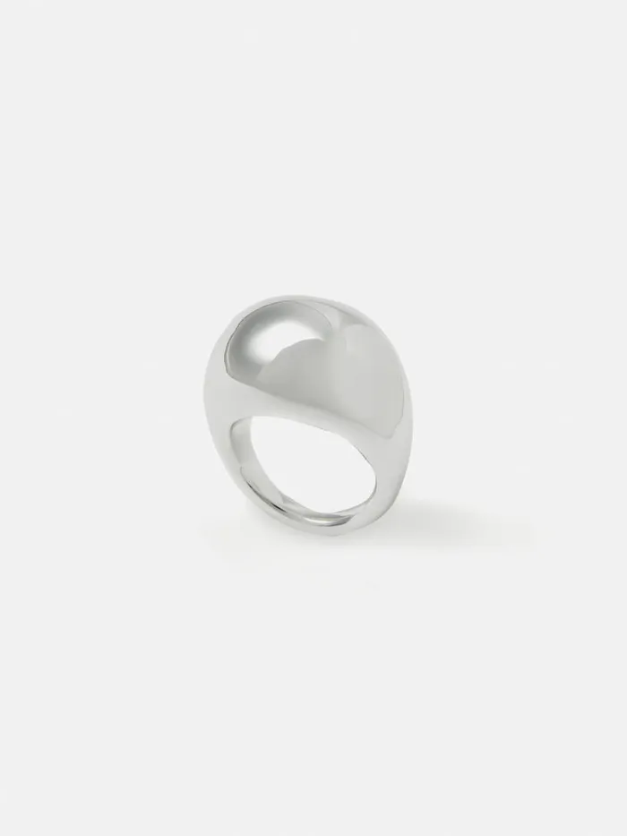 Jigsaw Chunky Dome Ring Silver Women Jewellery