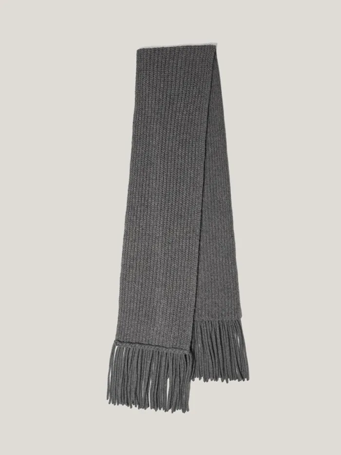 Jigsaw Chunky Fringed Scarf Grey Women Knitwear and Cashmere