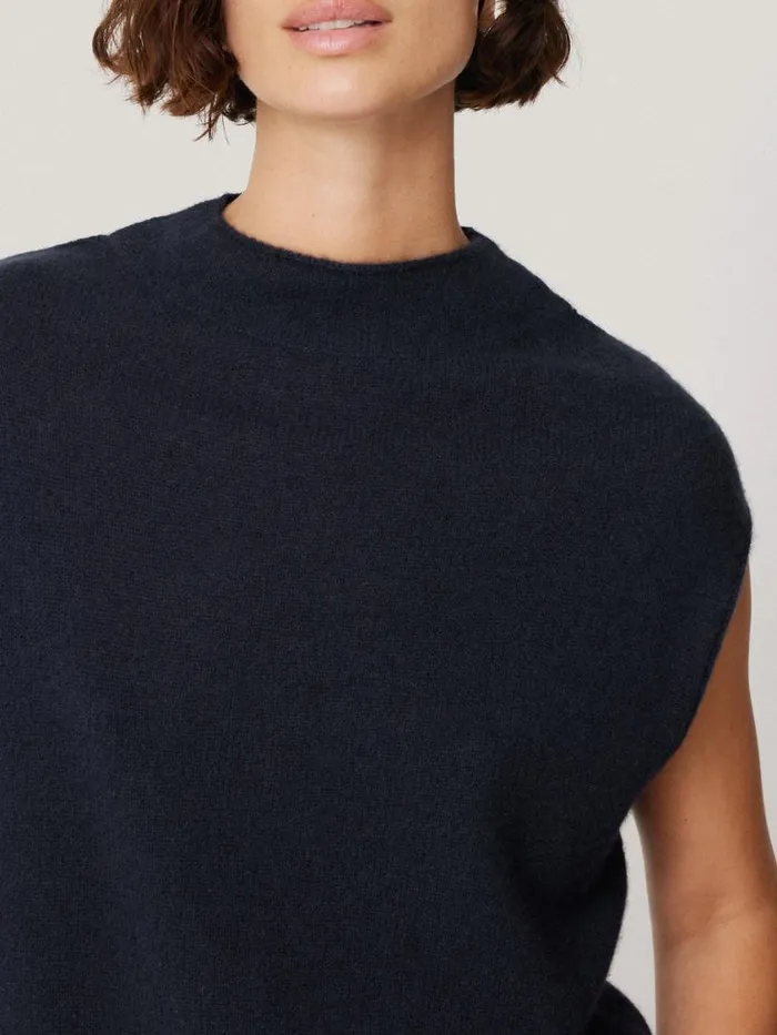 Jigsaw Cloud Cashmere Cap Sleeve Top Navy Women Knitwear and Cashmere