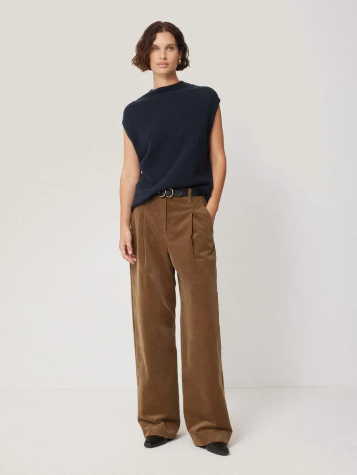 Jigsaw Cloud Cashmere Cap Sleeve Top Navy Women Knitwear and Cashmere