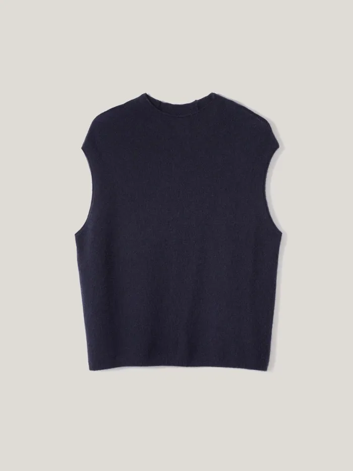 Jigsaw Cloud Cashmere Cap Sleeve Top Navy Women Knitwear and Cashmere