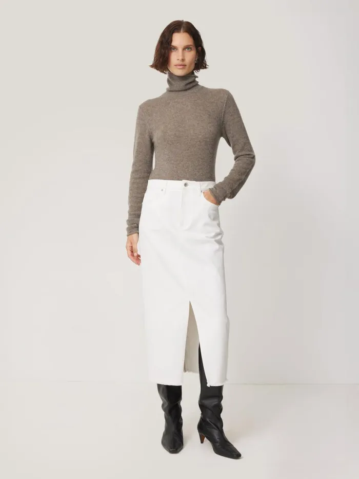 Jigsaw Cloud Cashmere Polo Jumper Taupe Women Knitwear and Cashmere