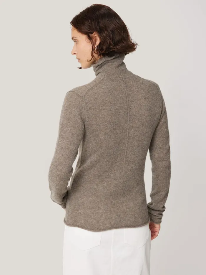 Jigsaw Cloud Cashmere Polo Jumper Taupe Women Knitwear and Cashmere