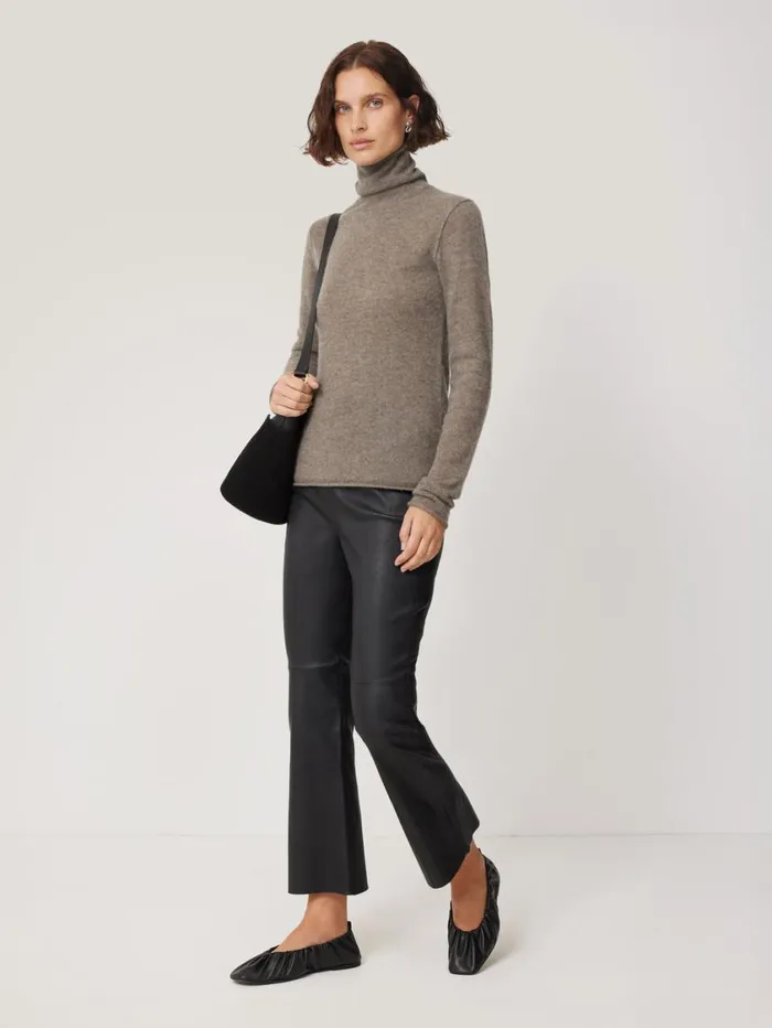 Jigsaw Cloud Cashmere Polo Jumper Taupe Women Knitwear and Cashmere