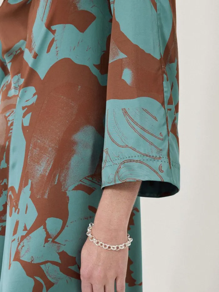 Jigsaw Collage Stitch Detail Dress Blue Women Dresses and Jumpsuits