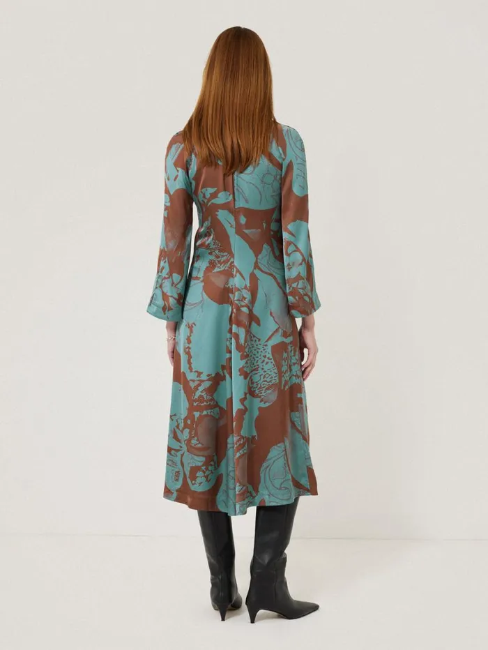 Jigsaw Collage Stitch Detail Dress Blue Women Dresses and Jumpsuits