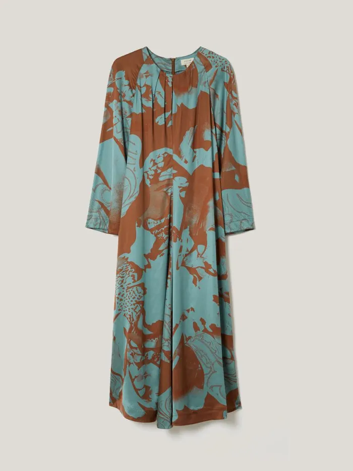 Jigsaw Collage Stitch Detail Dress Blue Women Dresses and Jumpsuits