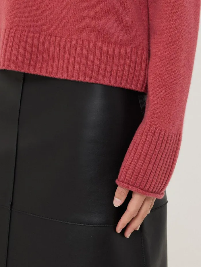 Jigsaw Compact Wool Cashmere Blend Jumper Deep Rose Women Knitwear and Cashmere