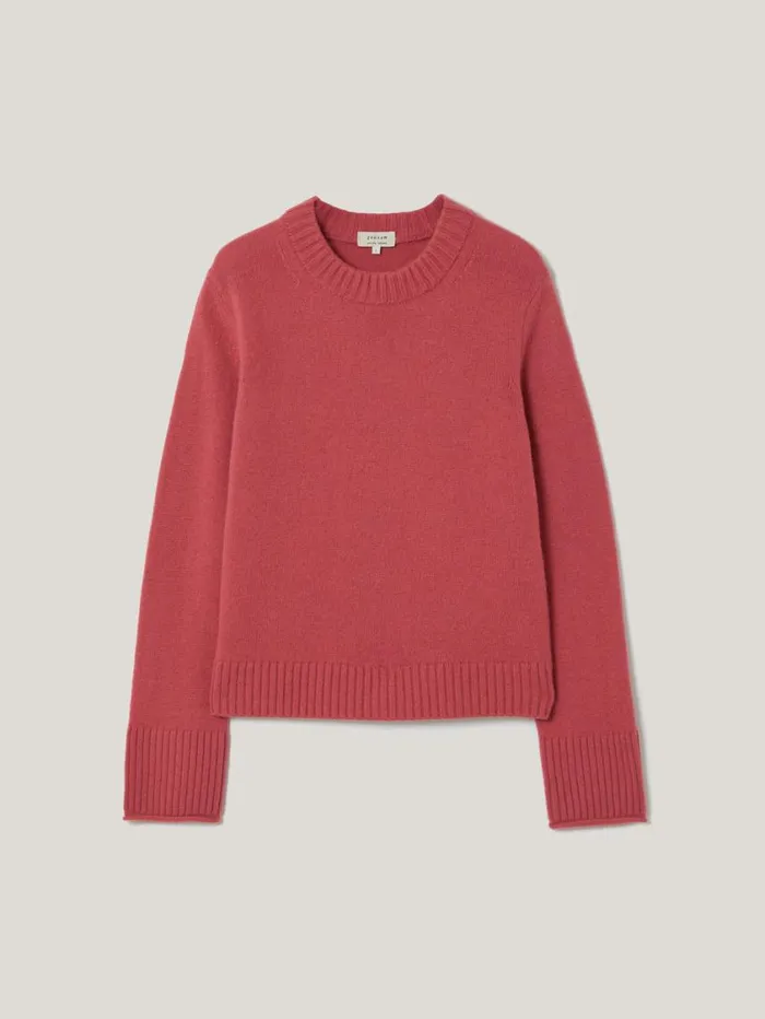 Jigsaw Compact Wool Cashmere Blend Jumper Deep Rose Women Knitwear and Cashmere