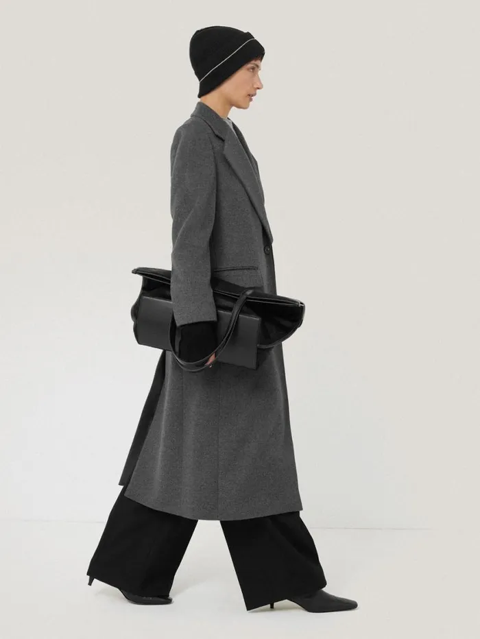 Jigsaw Contrast Stitch Mitten Black Women Knitwear and Cashmere