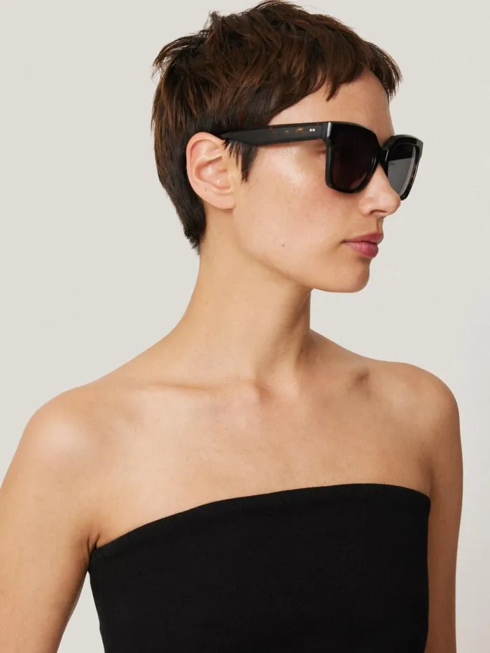 Jigsaw Crepe Ponte Jersey Strapless Top Black Women Shirts and Tops