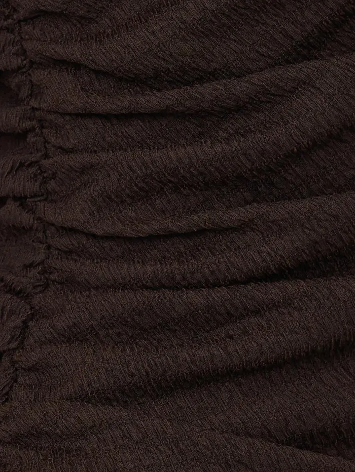 Jigsaw Crinkle Ruched Corsage Dress Dark Brown Women Party