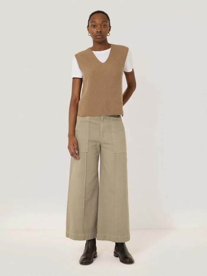 Jigsaw Denim Sailor Trouser Brown Women Trousers