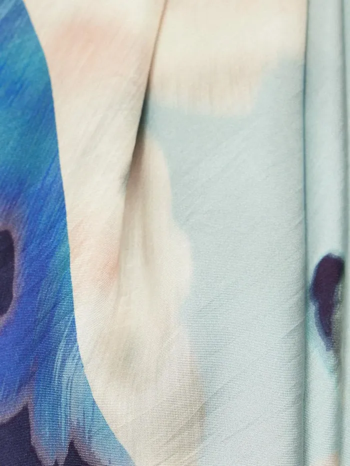 Jigsaw Floral Drift Silk Twill Scarf Blue Women Ponchos and Scarves