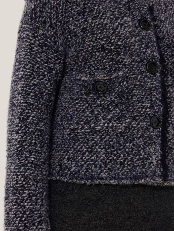 Jigsaw French Tweed CardiJacket Navy Women Knitwear and Cashmere