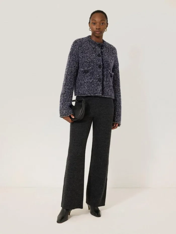 Jigsaw French Tweed CardiJacket Navy Women Knitwear and Cashmere