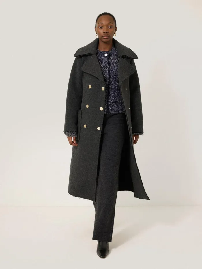 Jigsaw French Tweed CardiJacket Navy Women Knitwear and Cashmere