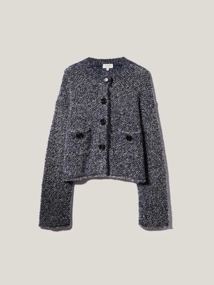 Jigsaw French Tweed CardiJacket Navy Women Knitwear and Cashmere
