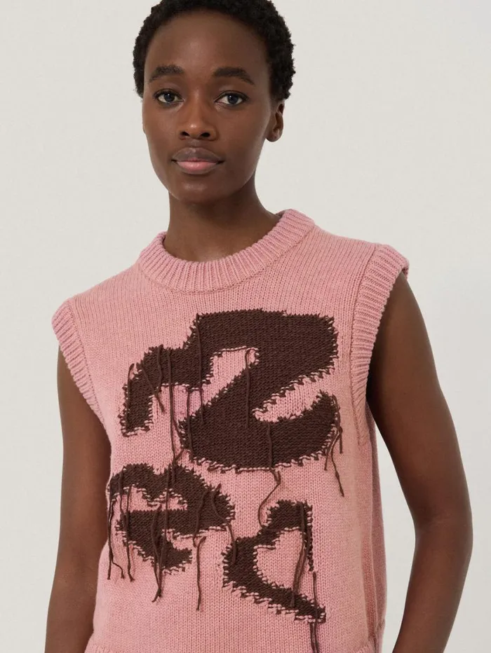 Jigsaw Graffiti Lips Tank Pink Women Shirts and Tops