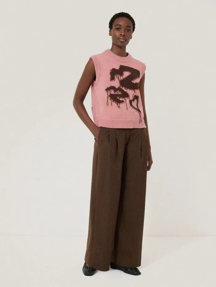 Jigsaw Graffiti Lips Tank Pink Women Shirts and Tops
