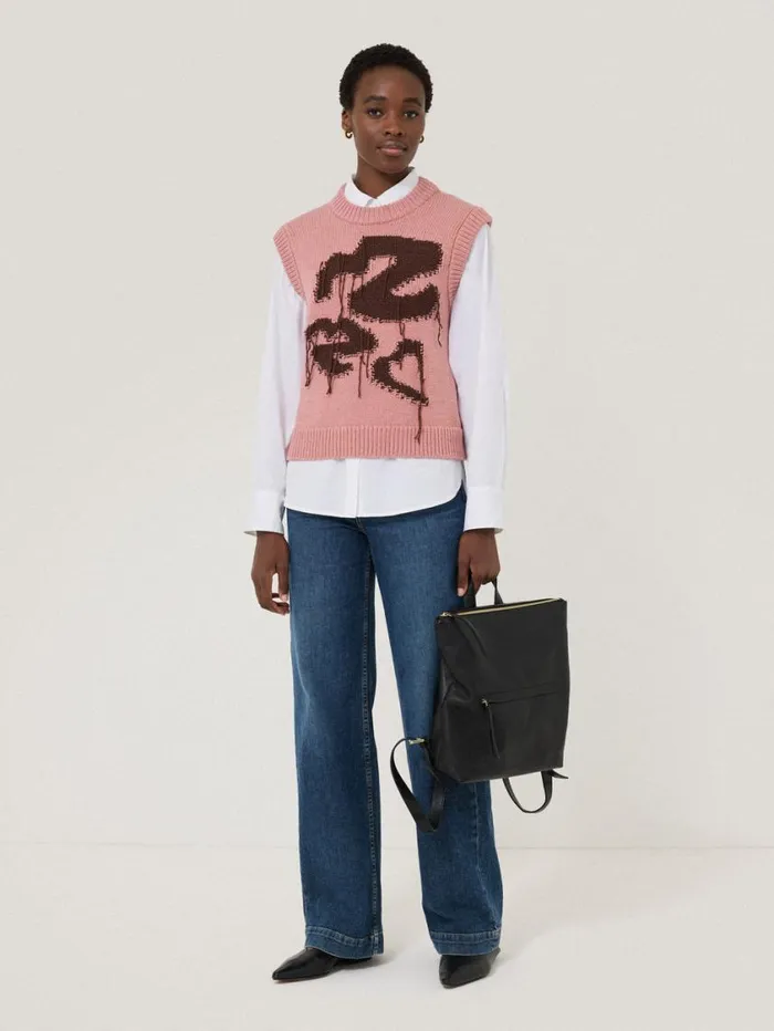 Jigsaw Graffiti Lips Tank Pink Women Shirts and Tops