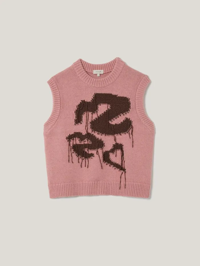 Jigsaw Graffiti Lips Tank Pink Women Shirts and Tops