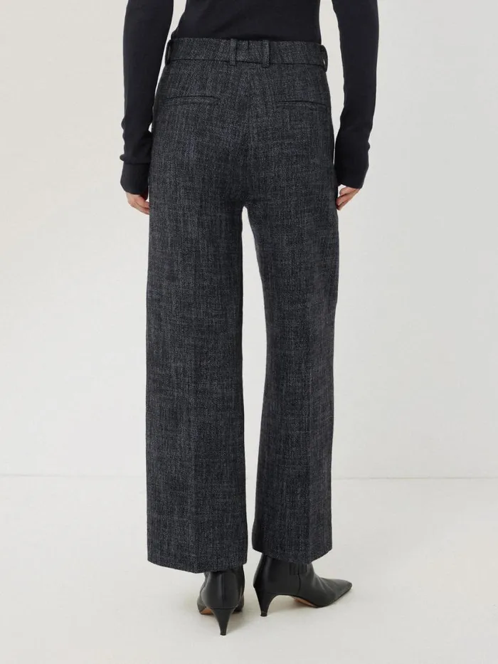Jigsaw Hale Boucle Cropped Trousers Navy Women Trousers