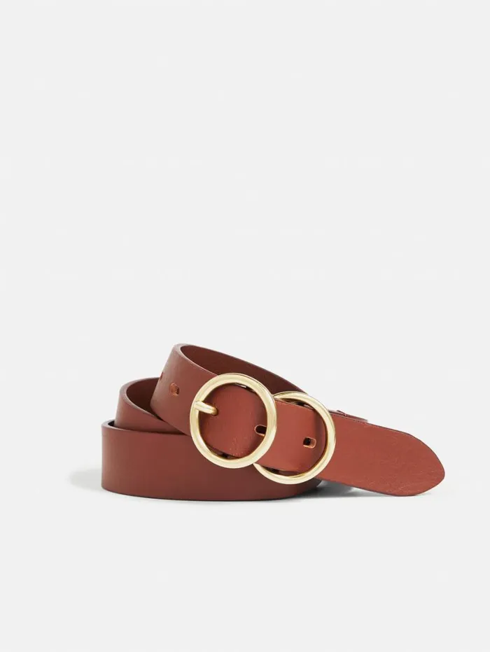 Jigsaw Italian Leather Carlos Belt Tan Women Belts