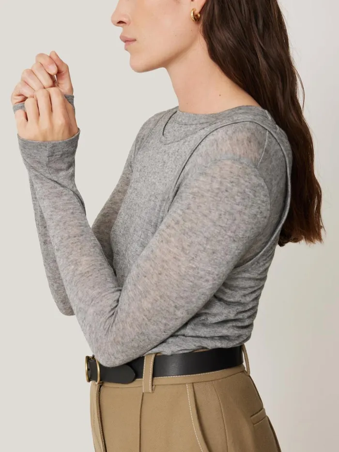 Jigsaw Layered 2in1 Top Grey Women Shirts and Tops