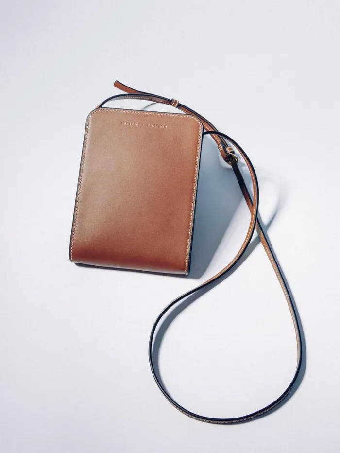 Jigsaw Leather Crossbody Phone Bag Tan Women Leather