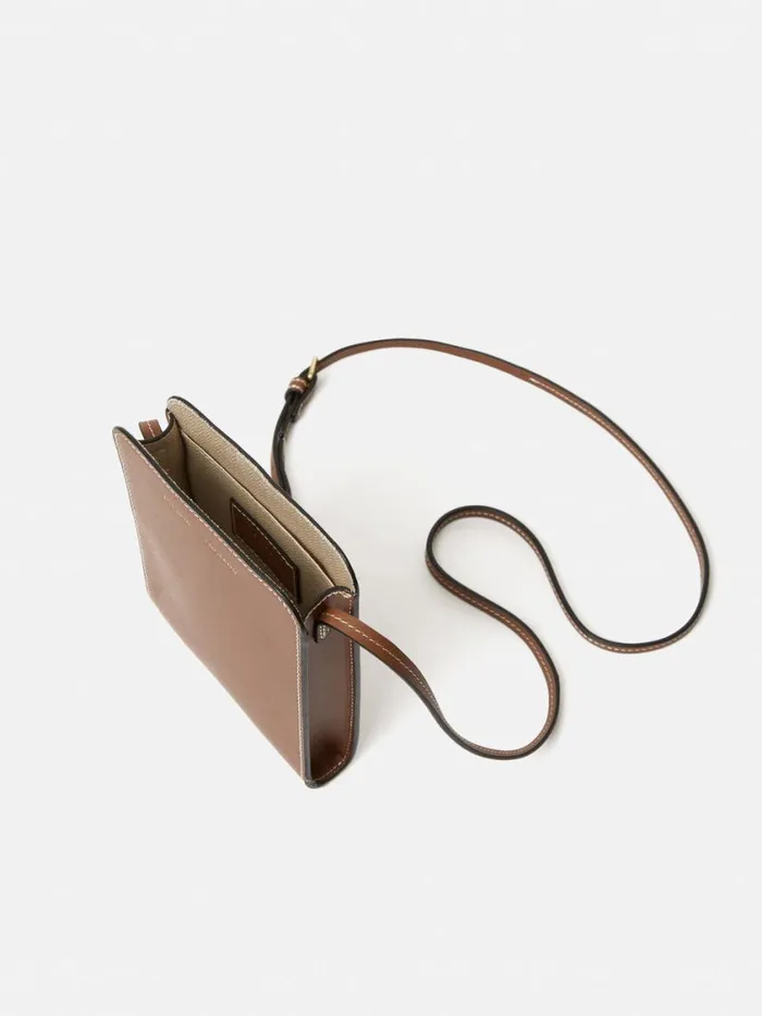 Jigsaw Leather Crossbody Phone Bag Tan Women Leather