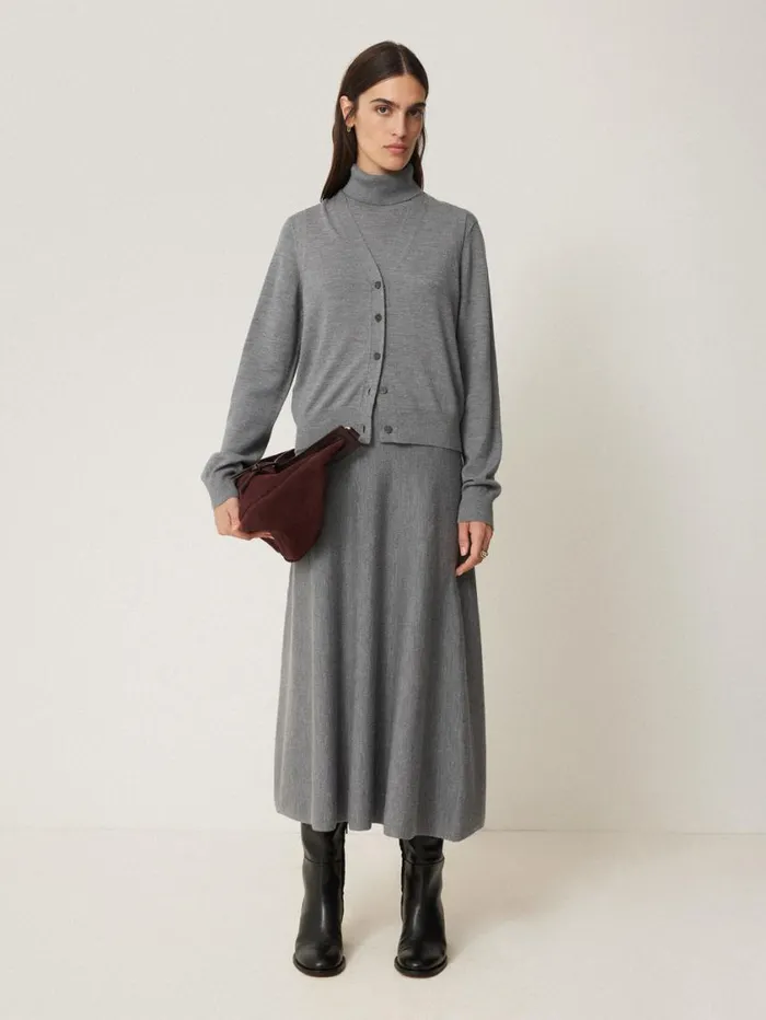 Jigsaw Lightweight Merino Waistcoat Grey Women Knitwear and Cashmere