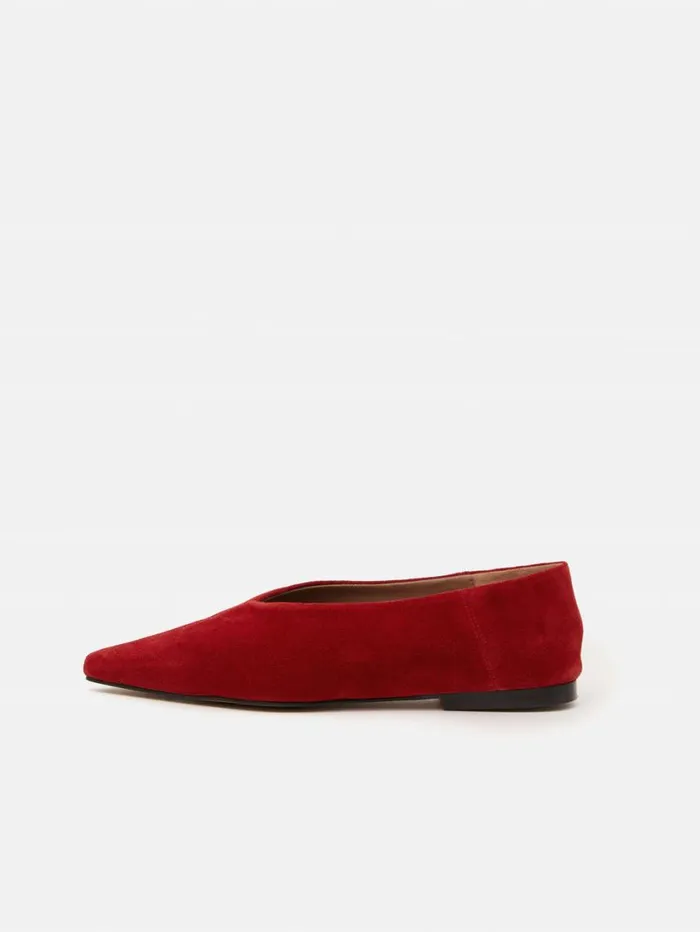 Jigsaw Linnie Flat Pointed Ballerina Red Women Flats