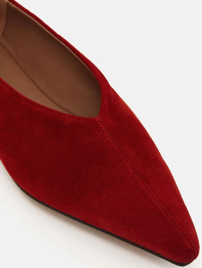 Jigsaw Linnie Flat Pointed Ballerina Red Women Flats