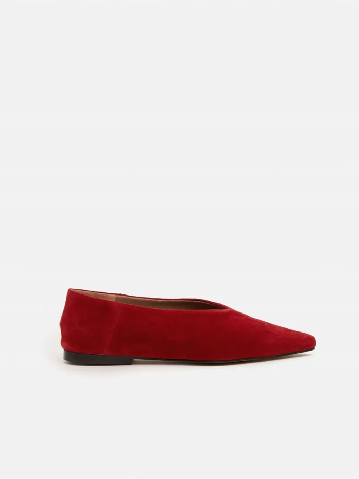 Jigsaw Linnie Flat Pointed Ballerina Red Women Flats