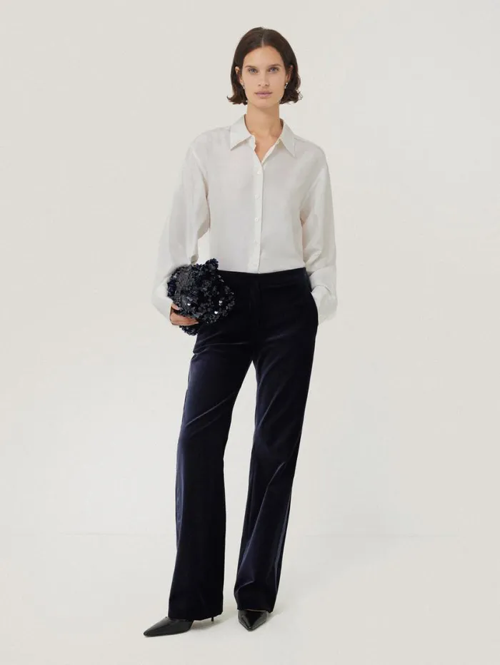 Jigsaw Mason Velvet Trouser Navy Women Party