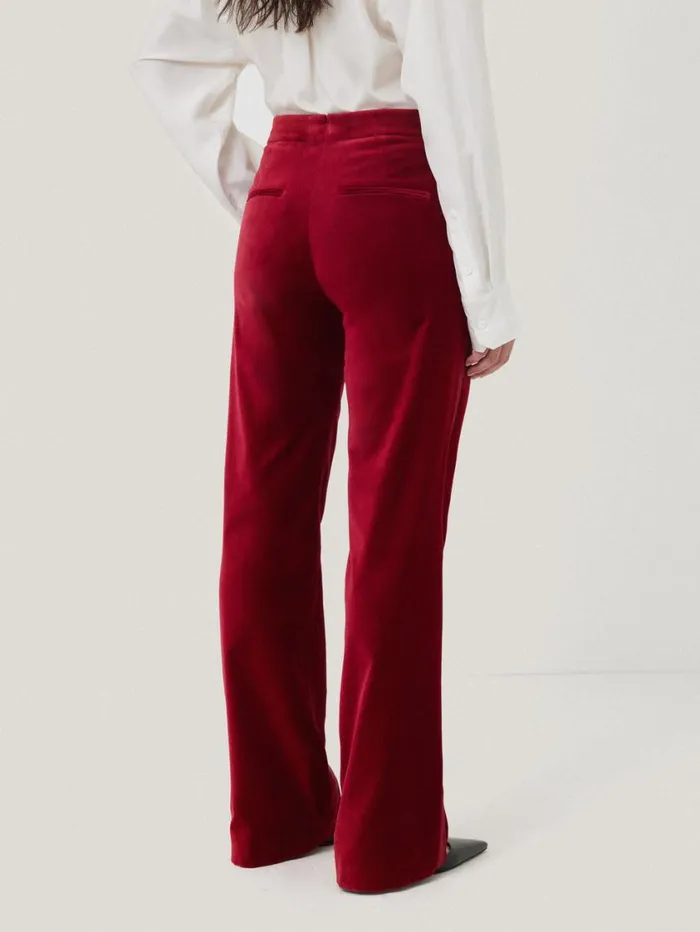 Jigsaw Mason Velvet Trouser Red Women Trousers