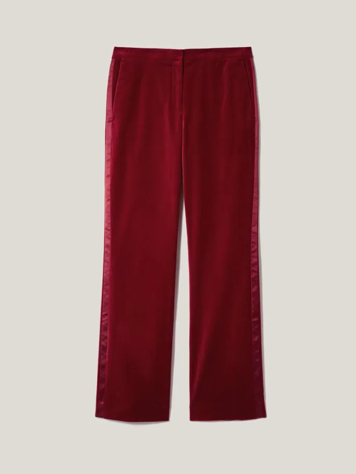 Jigsaw Mason Velvet Trouser Red Women Trousers