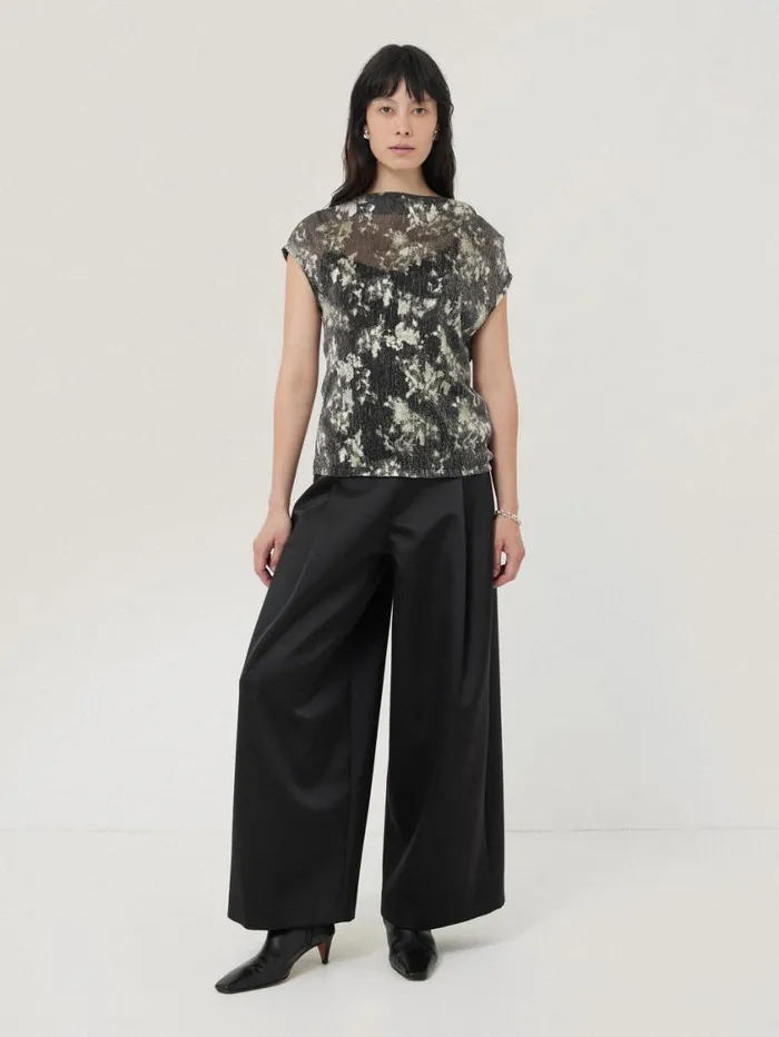 Jigsaw Metallic Asymmetric Top Gold Women Shirts and Tops