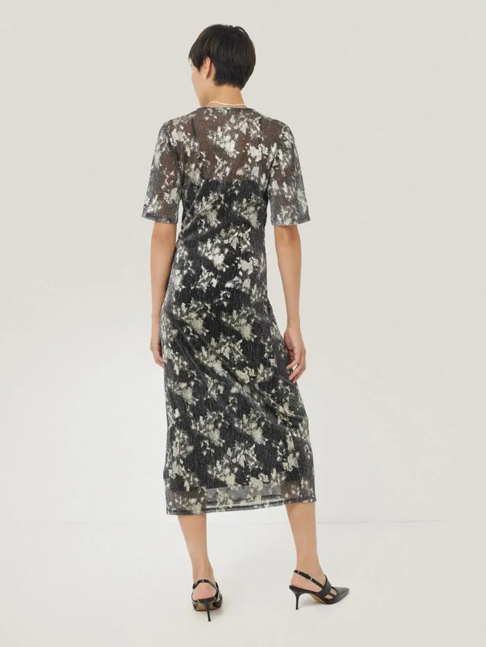 Jigsaw Metallic Knot Front Dress Gold Women Dresses and Jumpsuits