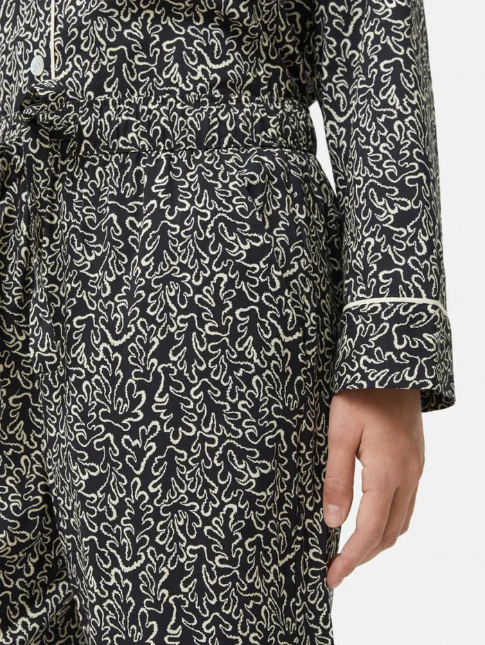 Jigsaw Mini Hydra Coral Pyjama Black Women Pyjamas and Loungewear