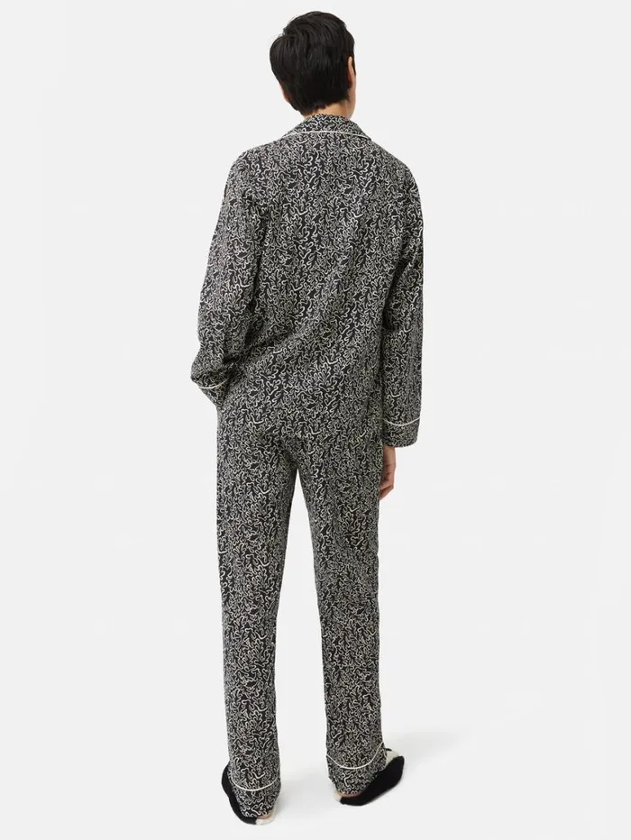 Jigsaw Mini Hydra Coral Pyjama Black Women Pyjamas and Loungewear