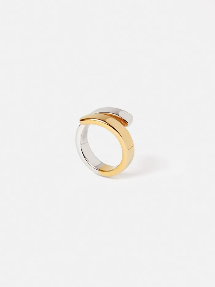 Jigsaw Mixed Metal Wrap Ring Multi Women Jewellery