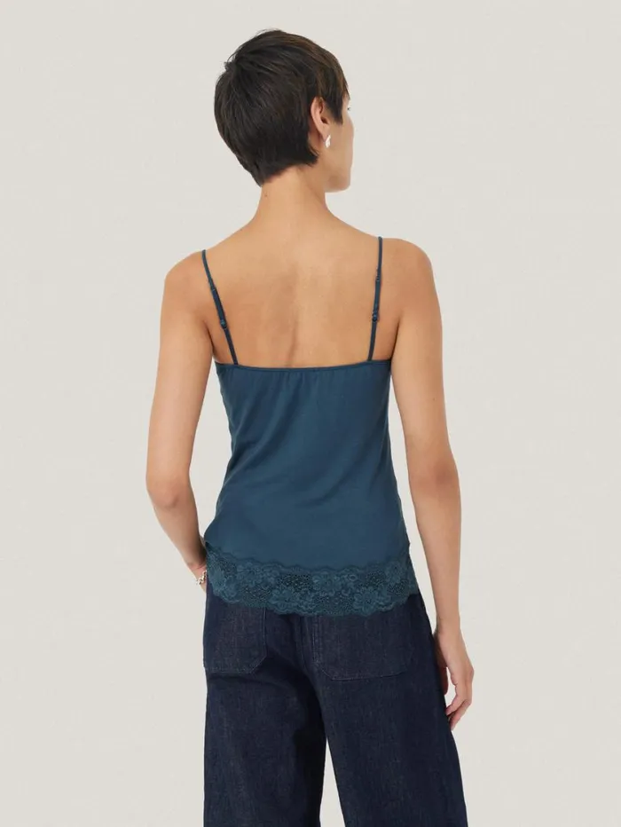 Jigsaw Modal Lace Vest Smoke Women Shirts and Tops