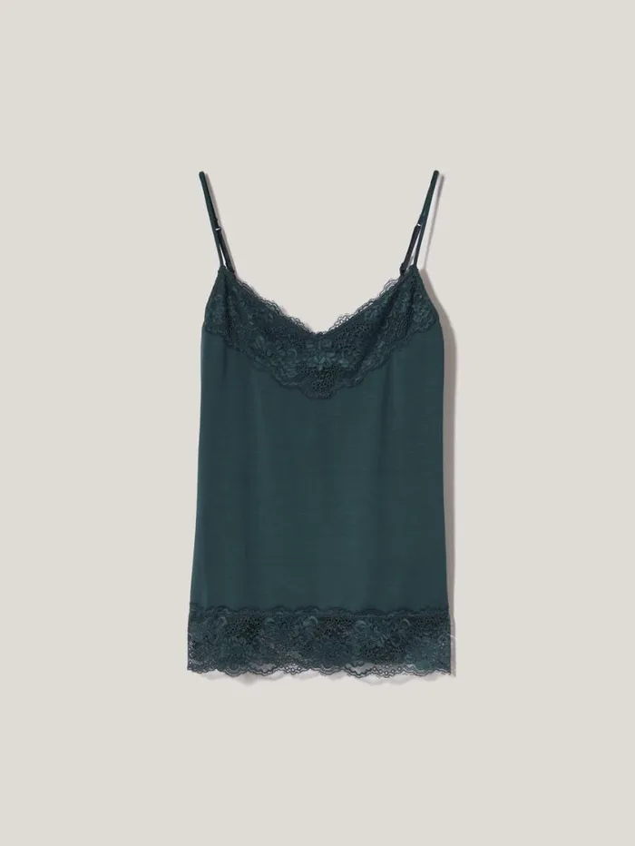 Jigsaw Modal Lace Vest Smoke Women Shirts and Tops