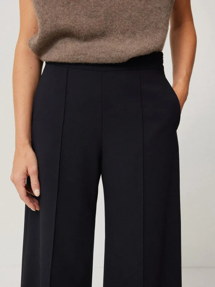 Jigsaw Modern Crepe Sailor Trouser Navy Women Trousers
