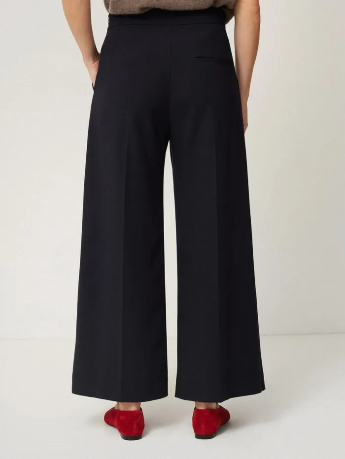Jigsaw Modern Crepe Sailor Trouser Navy Women Trousers
