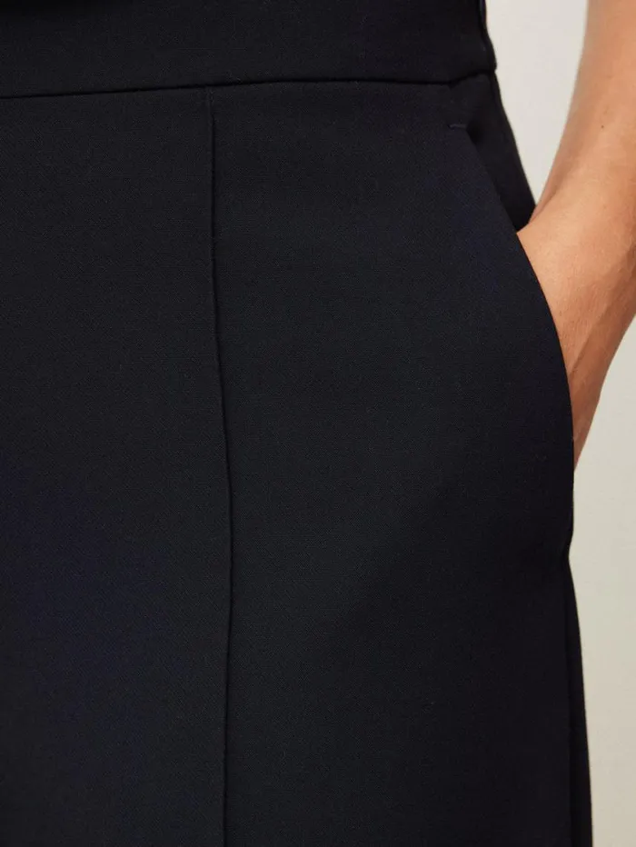 Jigsaw Modern Crepe Sailor Trouser Navy Women Trousers